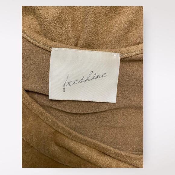 Freshine Ruched Scoop‎ Neck Maxi Dress Small Brown Boho Draped Festival USA - Picture 2 of 7